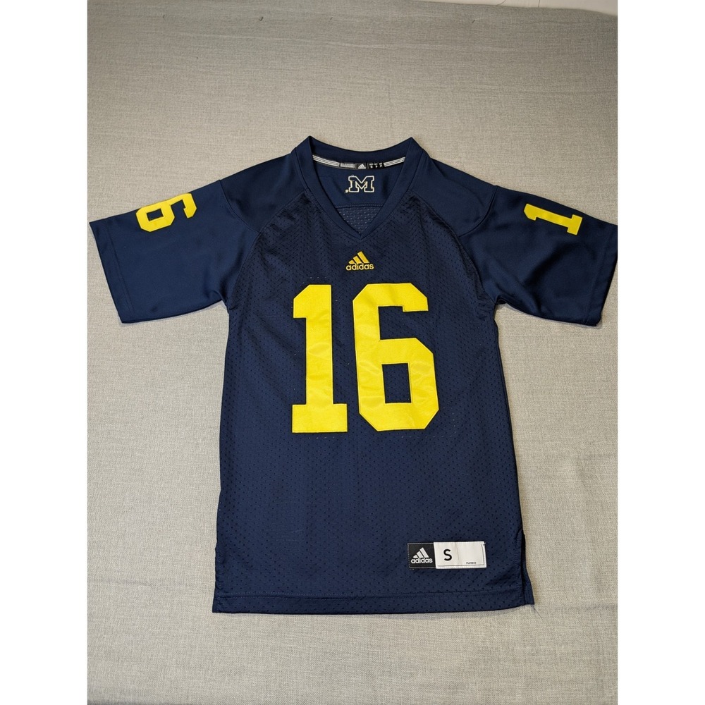 OLD Adidas Michigan‎ Wolverines S Blue #16 Denard Robinson Football Jersey SEWN